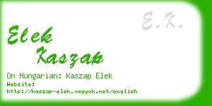 elek kaszap business card